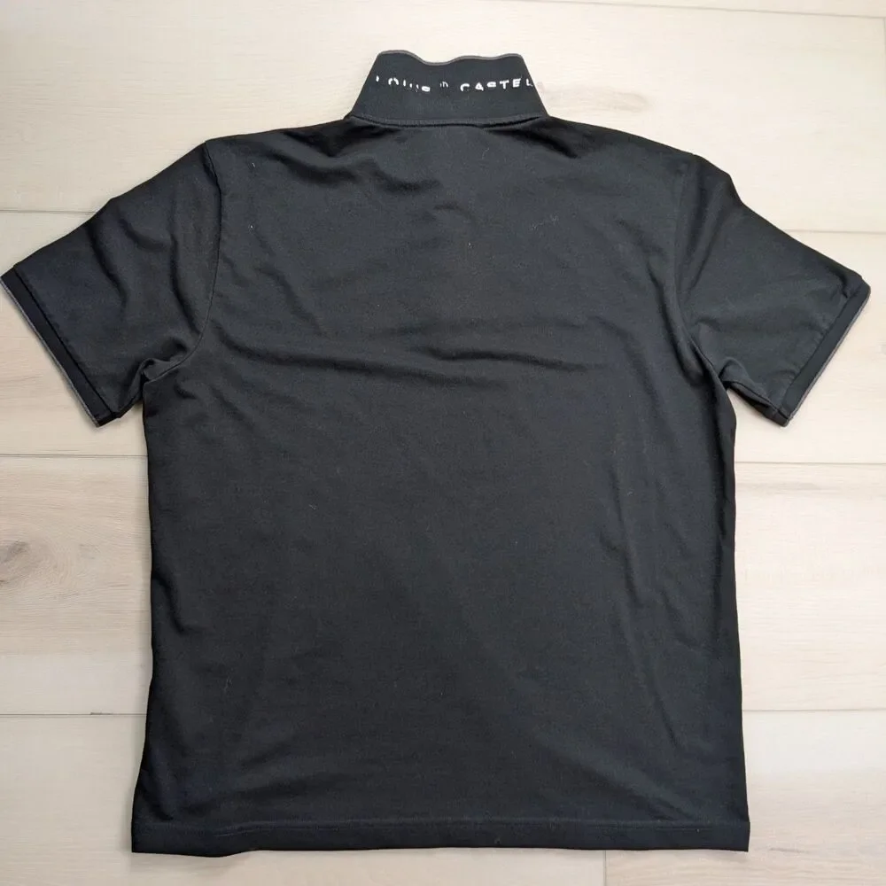 Louis Castel Polo Shirt Mens 110 Large Caddie Dog‎ Black Stretch Golf